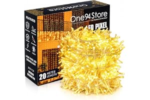 One94Store 20Meter 56 LED Serial String Lights – Plug in Waterproof Copper Wire Fairy Lights for Home Decorati...