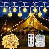 Catena luminosa a LED per interni ed esterni, con batteria, telecomando, timer per esterni, resistente alle intemperie, 8 mod