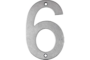 IBOO Edelstahl-Hausnummer zum Anschrauben, schwebende Optik, Design-Hausnummer (Nummer 6)