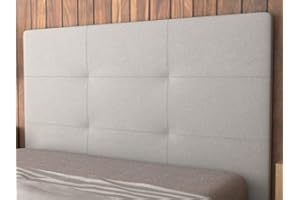 LA WEB DEL COLCHON - Cabecero tapizado de Tela Andrea para Cama de 105 (115 x 120 cms) Gris Claro Textil Suave