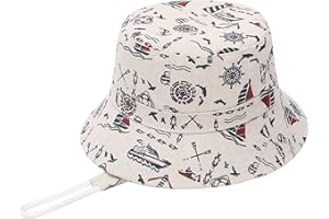 EOZY Chapeau Bob Coton Naissance Bébé Fille Garçon Solaire Anti-UV UPF50+ Casquette Pliable Été Cartoon Animal Mignon Voyage Outdoor