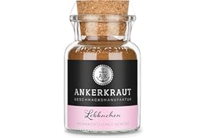 ‎ANKERKRAUT Ankerkraut Lebkuchen, Pfefferkuchen, Spekulatius, Nürnberger Lebkuchen selber machen, Würzige Zutaten zum Backen, mit Zimt und Nelken, zuckerfrei, 70 g im Korkenglas