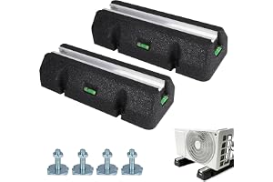 EXLECO 2 st 500 mm värmepumpdämpningsbas med bubbelnivå, vibrationsdämpande fötter för luftkonditionering, vibrationsdämpande