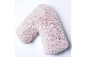 EDS Pregnancy Teddy Fleece V Pillow with Pillowcase Provide Support During Pregnancy Nursing and for Orthopedic Super Soft Comfortable V-shaped Pillows for Head, Neck and Back LH (BABY PINK)