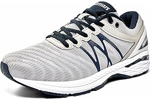 HITMARS Zapatillas Running Hombre Mujer Zapatos Deportivos Correr Deporte Gimnasio Caminar Trail Running Ligeras Antideslizantes Transpirables Casual Zapatos Negro Blanco 36-47 EU