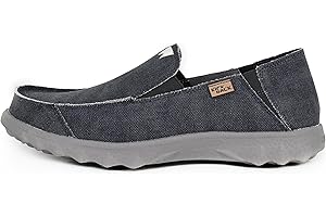 Kickback Couch Classic Men's Slip-On or Slide in Canvas Loafers – Lightweight Casual Shoes with All-Day Comfort