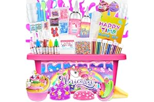 VIPNAJI Kit Slime Fluffy per Ragazze - Unicorn Slime Kit Completo per Fare Slime di Gelato, Fluffy, di Burro, Nuvola e Schiuma. Regalo per Bambina DIY, Fai da Te Fluffy Slime