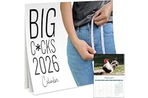WORLD OF WALLCHARTS Funny 2026 Calendar - Secret Santa Gifts For Women - Features Images of Big Chickens - Joke Calendar Gift For Men - Christmas Stocking Filler Present - A3 Month to View