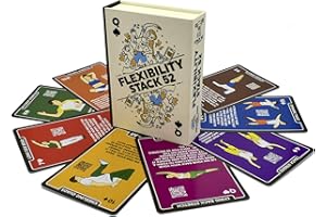 Stack 52 Flexibility Exercise Cards. Learn Static and Dynamic Stretches. Video Instructions Included. Perfect for Workout Warm Ups and Cooling Down. Increase Joint Range of Motion.