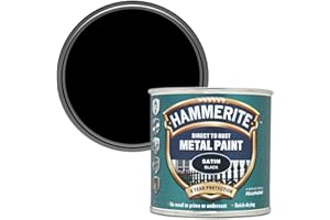 Hammerite Direct to Rust Satin Metal Paint - Black - 250ML