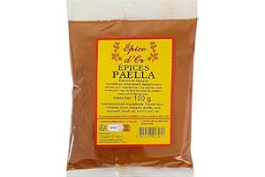 Epices Paella 100g - Epice d'Or, 100% Naturel, sans colorant, sans additifs, sans arôme artificiel, sans conservateur