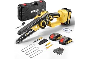 VIWKO Mini Motosega a Batteria 6 Pollici, 1000W Blushless Mini Motosega Elettrica, Sega a Batteria per Potatura con 4000mAh Batterie, il Taglio Del Legno e Giardini, Elettrosega Compatibile con Makita 18V