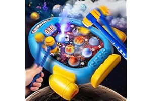 Exsivemy Giocattolo Interattivo Educativo per Bambini 2-10 Anni, Gioco a Martello con Sound&Light, 5 Modalità di Gioco, 45 Livelli, Conoscenze Pianeti, Giocattolo Montessori