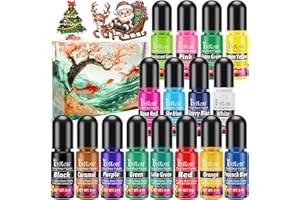 FIDTON Colori per Resina Epossidica - 16 Colori Vivaci per la Resina Artigianale, Facile da Miscelare e da Usare, Pigmenti per Resina Epossidica per Gioielli, Pittura, Artigianato, Adatto a Principianti