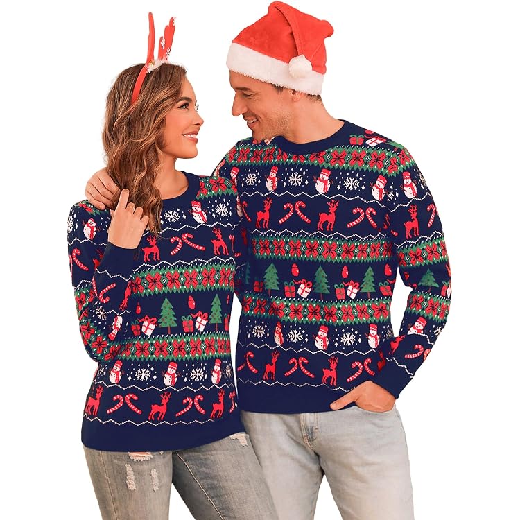 Cardigan Femme Noël - Pull Fête Chic Manches Longues, 50% Viscose, Motifs Sapins Et Flocons, Taille S à XXL