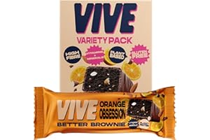Vive Better Brownie Variety Pack with Immunity Vitamins - Low Calorie Vegan Treat - Healthy Protein Snack - Pack of 12