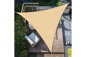 SUNNY GUARD Voile d'ombrage Triangulaire 2x2x2m Imperméable Toile Ombrage UV Protection pour Patio Jardin, Terrasse, Extérieur, Balcon,Sable