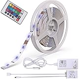 B.K.Licht LED Strip 5m, LED Stripes, Lichterkette, Band, Streifen, LED Leiste, LED Lichtleiste, LED Bänder, Lichterkette LED, weiß, bunt, inkl. Fernbedienung, inkl. Farbwechsel, selbstklebend