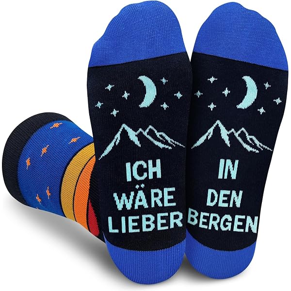 Calzini Divertenti Con Scritta Tedesca "Ich Würde Lieber..." - Tema Sport (Ciclismo, Sci, Golf) - Regalo Uomo Originale
