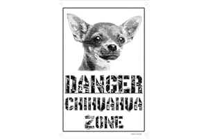 LOVELYTILES Danger CHIHUAHUA zone Targa cartello metallo attenti al cane metal sign (15X20)