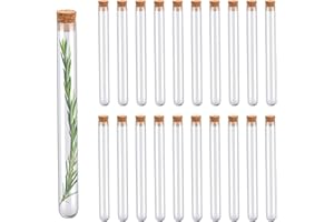 ESPIRITO REBELDE 20 Provette in Vetro 20x200mm (45ml) con Tappo in Sughero + Etichette Kraft + Spago di Iuta | Provette da Laboratorio, Souvenir di Compleanno, Boccetta per Caramelle, Confetti