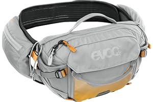 Torba biodrowa EVOC HIP PACK PRO E-RIDE 3 na wycieczki rowerowe i szlaki (pojemność 3 l, AIRFLOW CONTACT SYSTEM, pas biodrowy AIRO FLEX, system VENTI FLAP, uchwyt na butelkę), kolor: kamienny szary