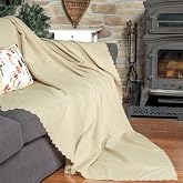 Latuda Home Mikrofiber Ş&ouml;nil Fitilli Minimalist Koltuk &Ouml;rt&uuml;s&uuml; - 175x215 cm, &Ccedil;ift Taraflı, Kaymaz, Terletmez,Camel