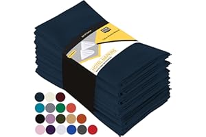 Utopia Kitchen Tovaglioli Stoffa [Confezione da 12, Blu Marino] 46x46 cm in Misto Cotone Lavabile e Riutilizzabile per Hotel, Pranzi, Ristoranti, Matrimoni, Eventi e Feste