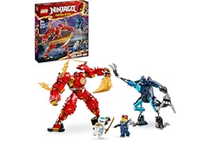 LEGO NINJAGO Kais Feuermech, Actionfiguren-Spielzeug für Kinder mit roter Mech-Figur zum Umgestalten, Ninja-Set mit 4 Figuren inkl. Kai und Zane, Geschenk für 7-jährige Jungs und Mädchen 71808