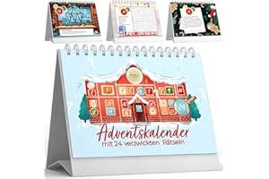 ‎MILULA STUDIOS Rätsel Adventskalender 2025 – Tischkalender mit 24 Seiten voller Rätsel – Adventskalender für Erwachsene, Kinder & Jugendliche – tägliches Rätselvergnügen fürs Büro & Zuhause