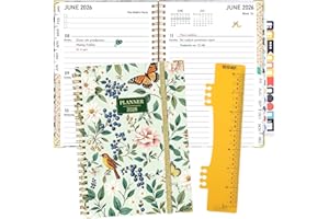 THBOXES Diary 2026, A5 Weekly Planner Notebook from Jan. to Dec. 2026 with Monthly Tabs, Week to View for Study Plan, Work Schedule Record and Daily Life(A5, Green)