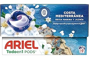 Ariel Todo en 1 PODS Brisa Marina Y Jazmín, Detergente Líquido En Cápsulas, 19 Lavados