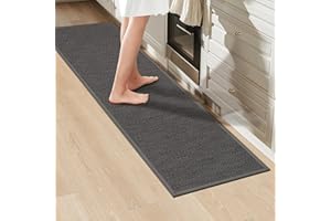 LEKEEPGO Alfombra Cocina Lavable Antideslizante 43x150cm, Alfombra Pasillo Larga, Tapete Cocina, Alfombra para Cocina, Pasillo, Lavadero, Gris, Pastel Runner