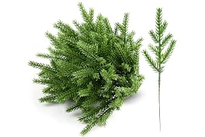 GWHOLE 60 stycken grangrenar, konstgjorda tallgrenar, tallbarr, tallgrenar för jul, krans, julgran, trädgårdsdekoration, adve