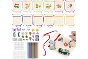 BLISSIQUEE Craft Set Children's Fabric Bags for Painting, Children's Pattern Replacement Blank Bags, Fabric Bags for Painting, Funny Gifts for Girls, 3-12 Years, Children's Birthday Crafts, Creative