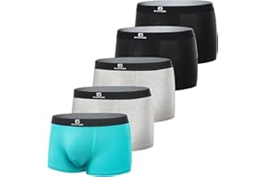 GLESTORE Bokserki męskie MT0604 zestaw 4 lub 5 oddychający, modalny czarny granatowy szary S-XXL