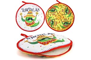 Coloch 3 Pack Tortilla Warmer Pouch, 12"/30.5cm Microwaveable Insulated Cloth Holders for Naans, Chapati, Corn Flour Tortillas, Taco Tuesday Night, Pancake, Flat Bread, Party Events, Christmas Gifts
