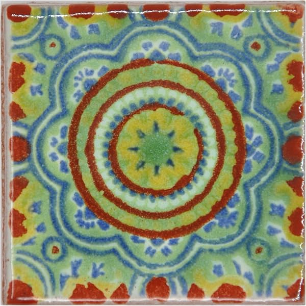 Tumia LAC Azulejos Mexicanos De Talavera – 5 Cm, Hechos A Mano Para Decoración Mediterránea