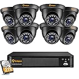 Anlapus 1080P Aussen Video Überwachungskamera Set mit 2TB Festplatte 8CH 1080P DVR mit 8x 2MP Dome Kamera CCTV System für Hau