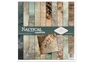 ITD Collection - Emballage Scrapbooking 12 x 12 pouces, Papier Scrapbooking, Papier Décor, Papier Carton - 310 x 320 mm (SLS-004 - Sea Expedition)- HS code 48025890