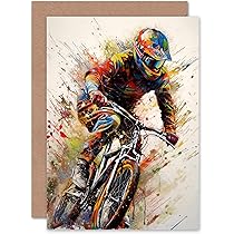 Artery8 Biglietto Di Auguri – Mountain Biker Paesaggio Invernale – 17,5x12,5 Cm – Bianco Interno
