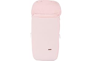 BO BABY'S ONLY Baby's Only - Gestrickte Buggysack - Gefütterte Fußsack Kinderwagen aus Baumwolle - 98x52 cm - für Mädchen - Klassisch Rosa