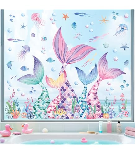 Quilted Blanket Mermaid Tail Wall Decals - Under The Sea Ocean Theme ...