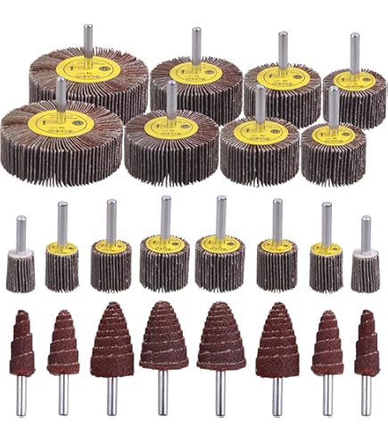 Eco Edge 5-Pack 1-Inch Aluminum Oxide Shank Mounted Abrasive Flap Wheels 1 X1 X1 4 180 Grit Fits All Power Drills - Foto 5