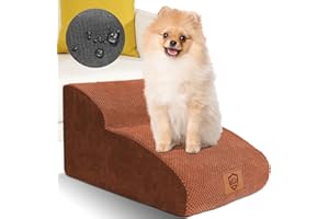 ZVONEMA ZNM Schody dla zwierząt domowych, 2 stopnie, przenośne, dla kotów, na wysokie łóżka, zdejmowane, nadające się do prania, drabinka dla zwierząt domowych, dla kotów, na sofę, łóżko, z 1 rolką do kłaczków