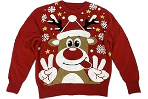 TIENDA EURASIA – Jersey Navideño | para Niños y Niñas | 100% Poliéster | Estampado Navideño | Cuello Redondo | Manga Larga