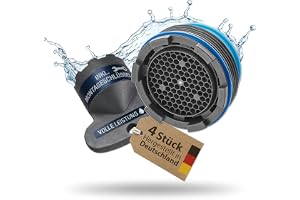 4 x M24 PERLATOR® enskruvsregulator inklusive nyckel | ~ 15 l/min original strålregulator vattenkran insats för armaturer med
