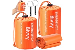 XUNIVERS Sac de Couchage Survie,Sac de Couchage d'urgence,Sac de Thermique Léger Imperméable,Sacs de Couverture de Survie Sac en Nylon Portable pour Le Camping,avec Sifflet pour Camping la Randonnée