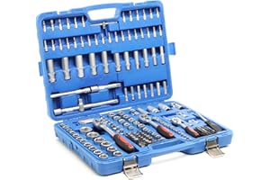 XPOtool 192-tlg. Steckschlüsselsatz mit 1/2" 3/8" 1/4" Ratschen, Bits, Stecknüsse im Knarrenkasten, hochwertige Steckschlüssel für Werkstatt, Schraubarbeiten