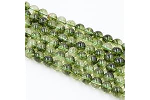 Asingeloo perles de pierre de péridot vert naturel pour la fabrication de bijoux perles en vrac cristal énergie pierre pouvoir de guérison 8mm / 15 pouces un brin